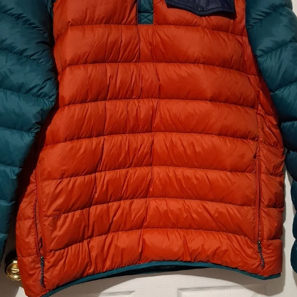 Eddie Bauer 650 Green and Orange Puffer Jacket Lightweight Insulated - Picture 5 of 7